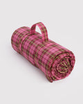 Puffy Picnic Blanket - Azalea Pink Tartan