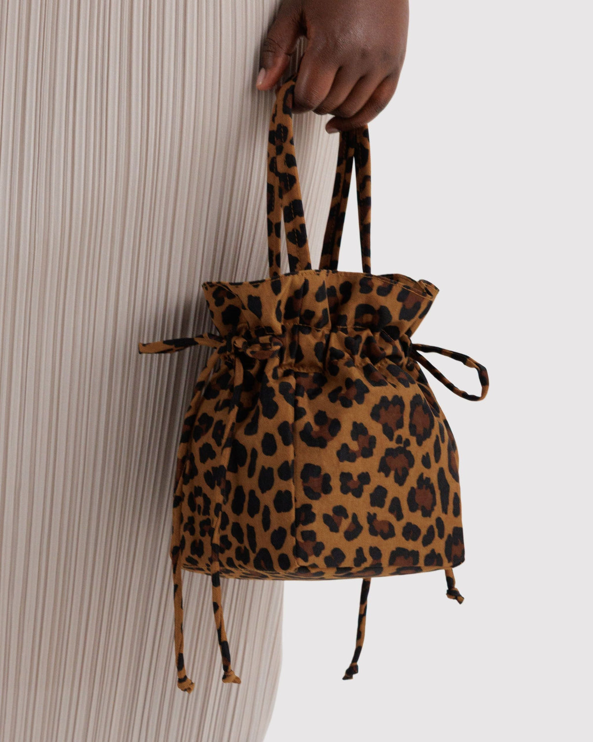 Nylon Drawstring Bag - Leopard