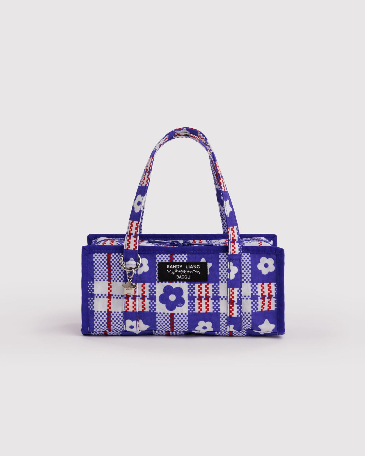 Mini Nylon Market Bag - Market Plaid Blue